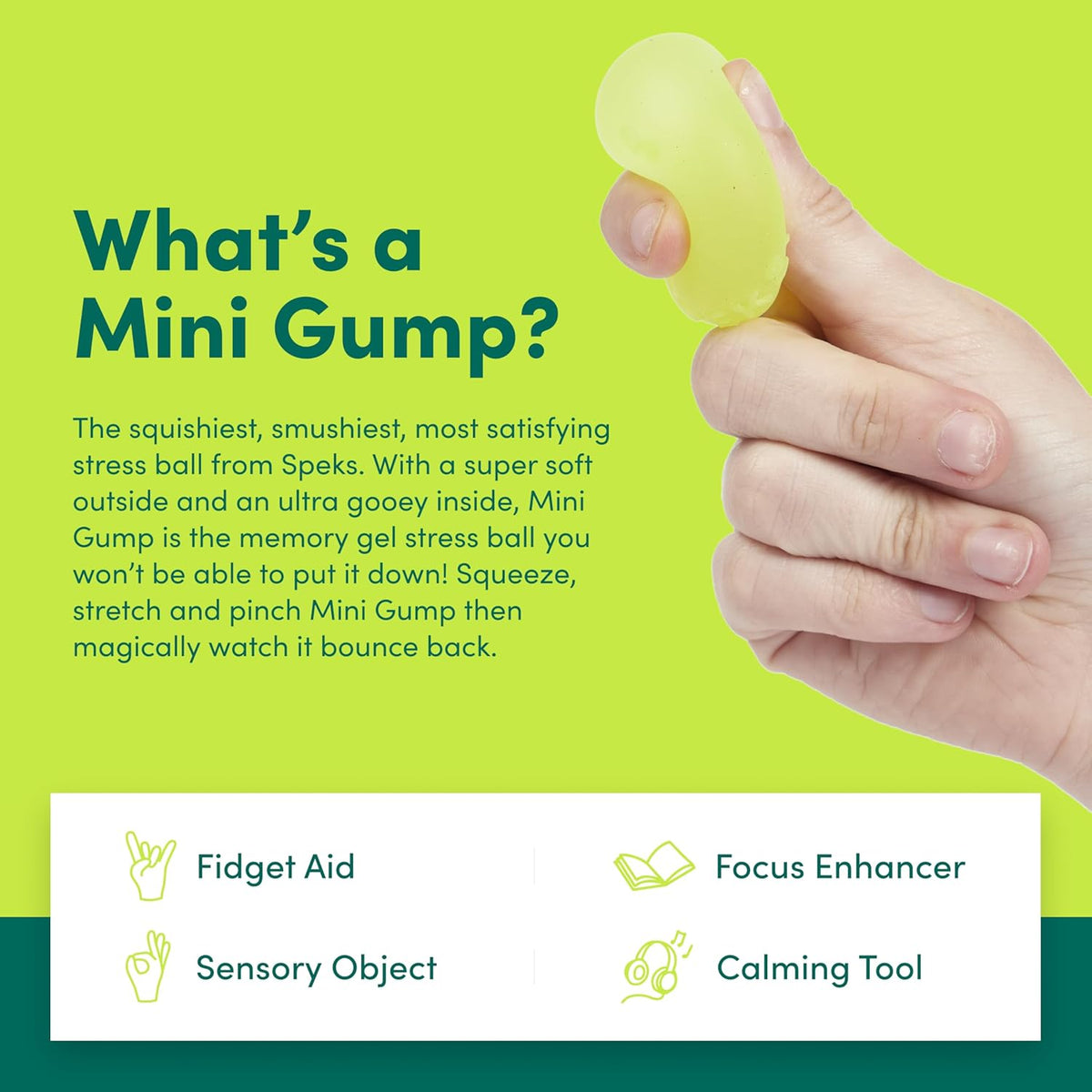 Speks Gump Mini memory gel stress ball small desk fidget toy